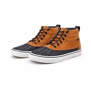 VANS Scotchgard High-Top Sneakers Brown Black Suede Canvas Men's Casual Shoes